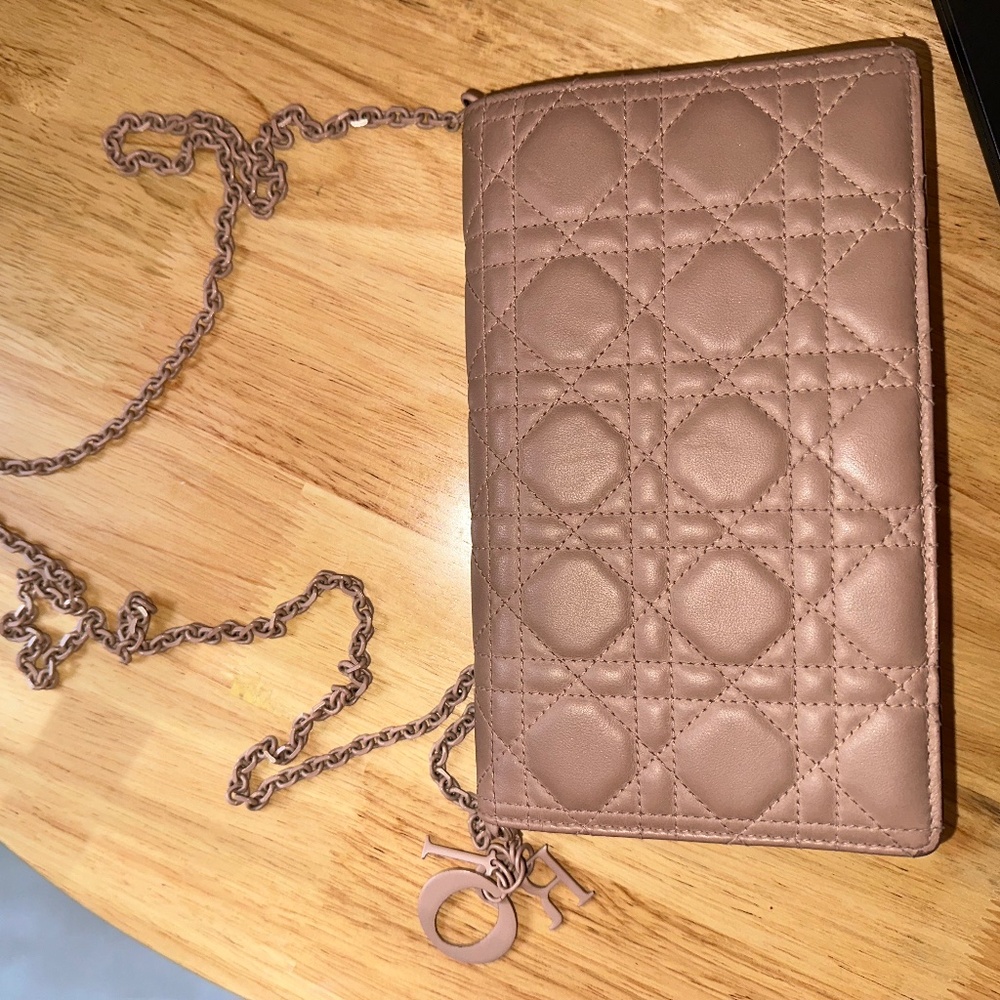 Christian Dior Ultra Matte Cannage Lady Dior Pink/Rose Wallet Bag